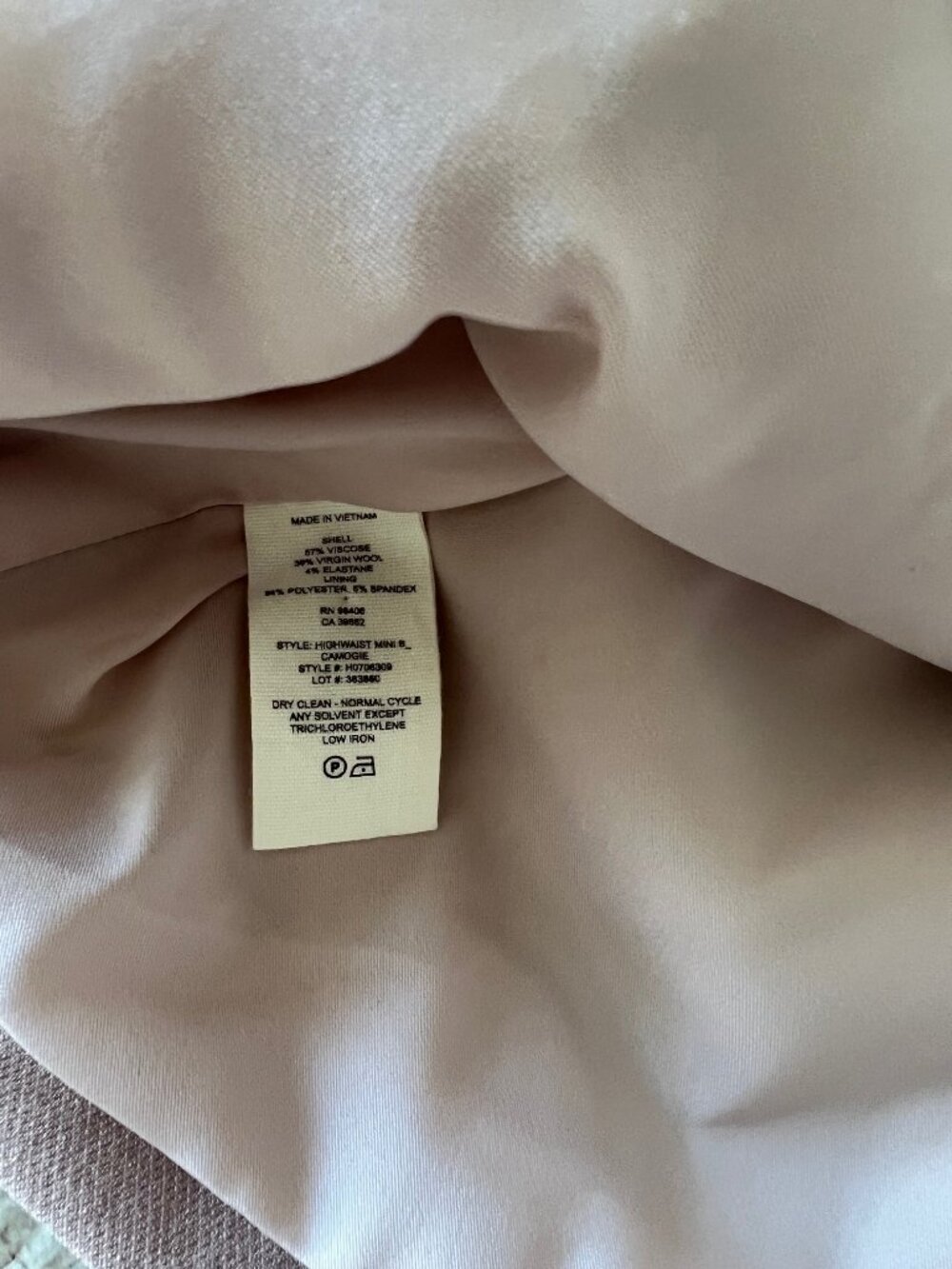 🩷 NEW Theory Highwaist Mini B Skirt Stone Pink Size 8 - Picture 4 of 4